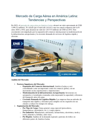 mercado de carga a rea en am rica latina