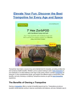 Elevate Your Fun_ Discover the Best Trampoline for Every Age and Space