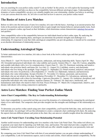 Astro Love Matches: Finding Your Perfect Zodiac Match