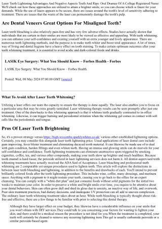 Benefits And Drawbacks Of Laser Teeth Lightening Revealed!