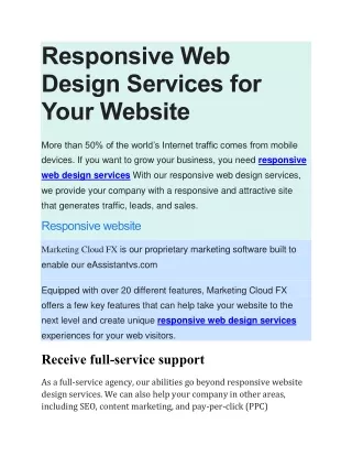 responsive web design services for your website