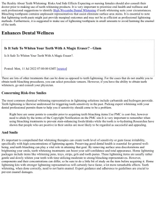 Teeth Whitening And Lightening Treatments