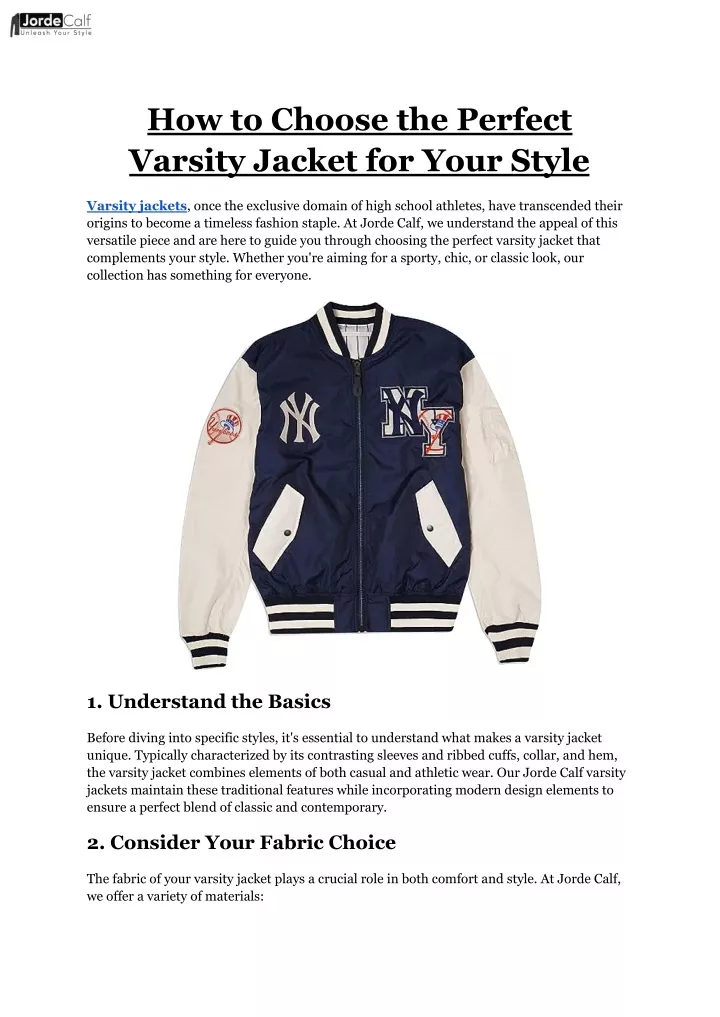 how to choose the perfect varsity jacket for your