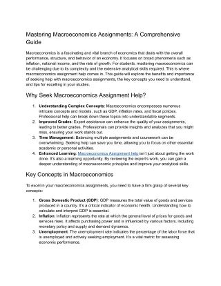mastering macroeconomics assignments