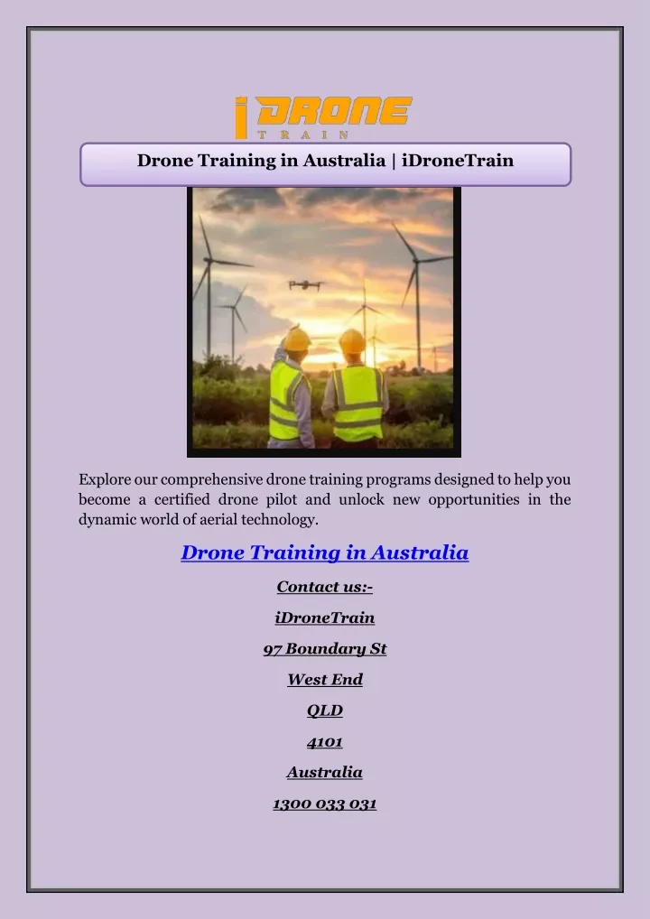 drone training in australia idronetrain