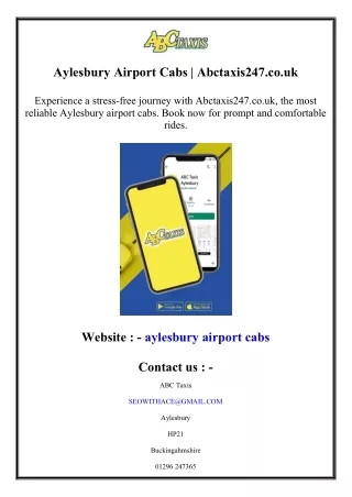 Aylesbury Airport Cabs  Abctaxis247.co.uk