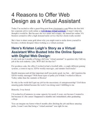 4 reasons to offer web design as a virtual
