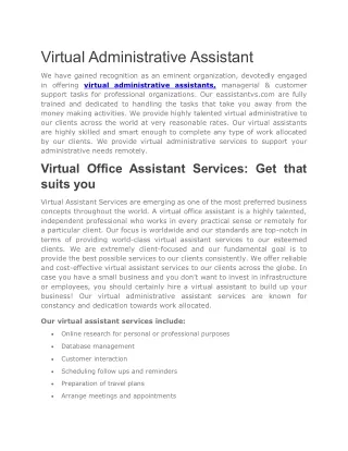 virtual administrative assistant
