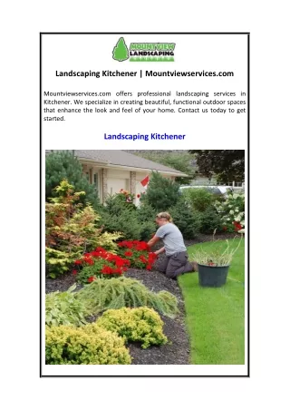 Landscaping Kitchener  Mountviewservices.com