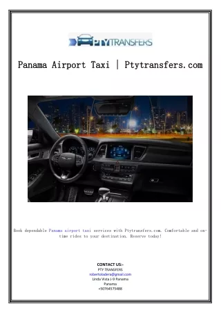 Panama Airport Taxi | Ptytransfers.com