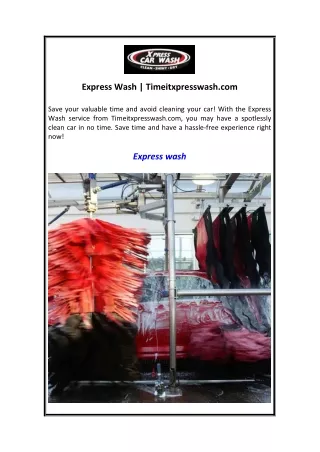 Express Wash  Timeitxpresswash.com