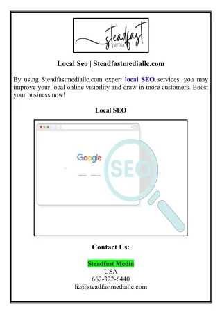 Local Seo | Steadfastmediallc.com