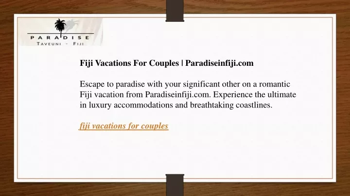 fiji vacations for couples paradiseinfiji