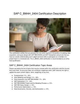 sap c bw4h 2404 certification description