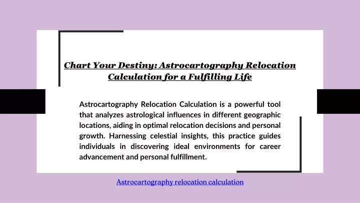 chart your destiny astrocartography relocation