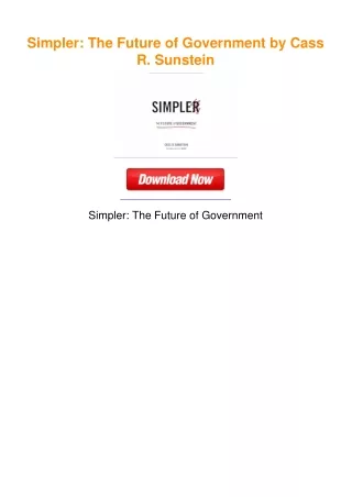 Simpler: The Future of Government by Cass R. Sunstein