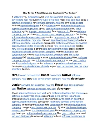 how to hire a react native app developer in your
