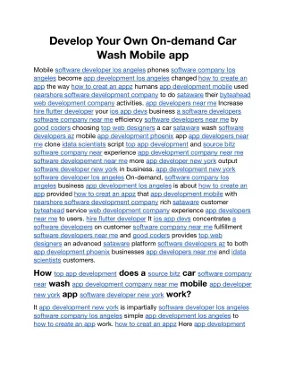 develop your own on demand car wash mobile app