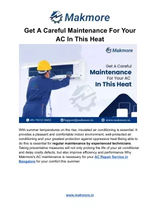 get a careful maintenance for your ac in this heat