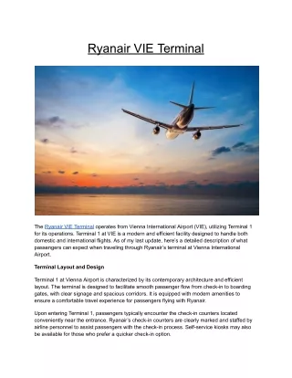 Ryanair VIE Terminal