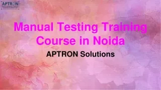 manual testing training course in noida