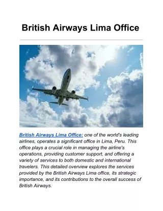 British Airways Lima Office