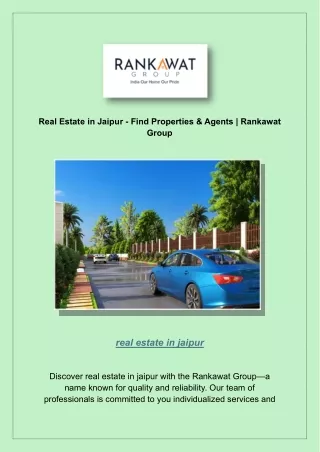 Real Estate in Jaipur - Find Properties & Agents | Rankawat Group