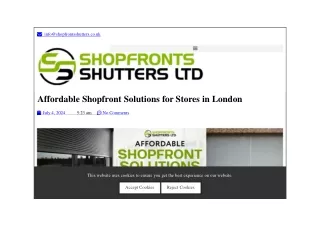 Affordable Shopfront Solutions for Stores in London