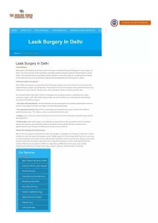 LASIK Surgery in Delhi