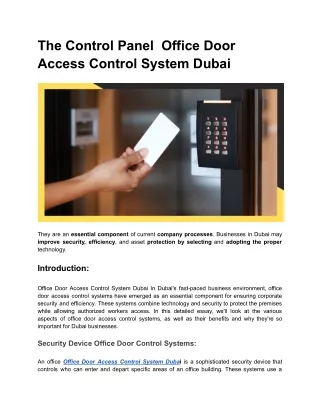 Office Door Access Control System Dubai