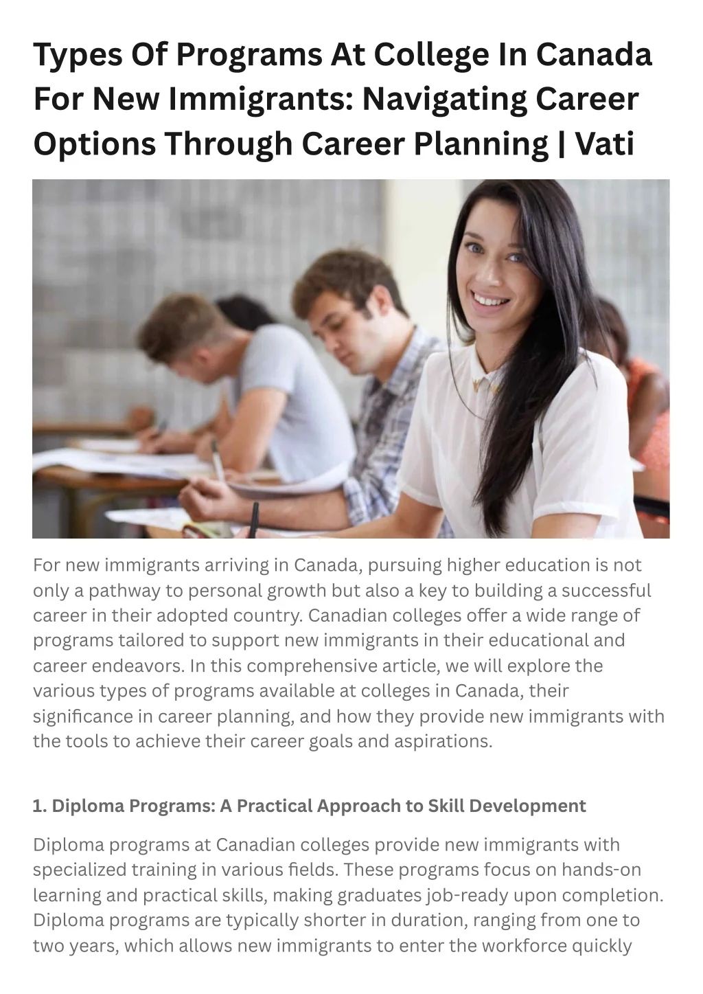 PPT - Types Of Programs At College In Canada For New Immigrants ...