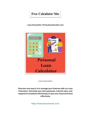 Loan Calculator | Freecalculatorsite.com