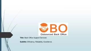 Back Office Support Services