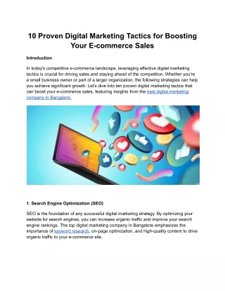 10 proven digital marketing tactics for boosting