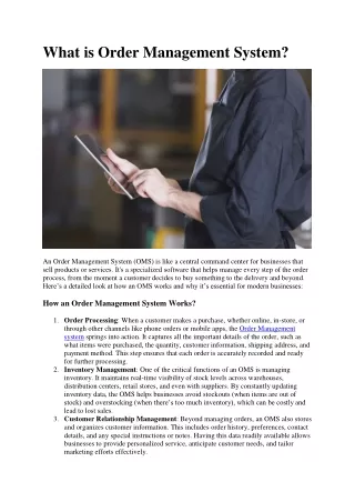 what is order management system