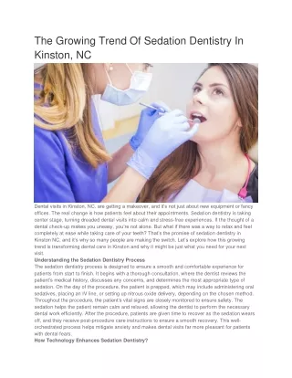 the growing trend of sedation dentistry