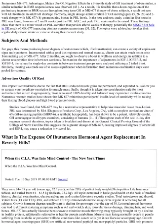 Efficiency Improving Compound: Mk-677 Ibutamoren