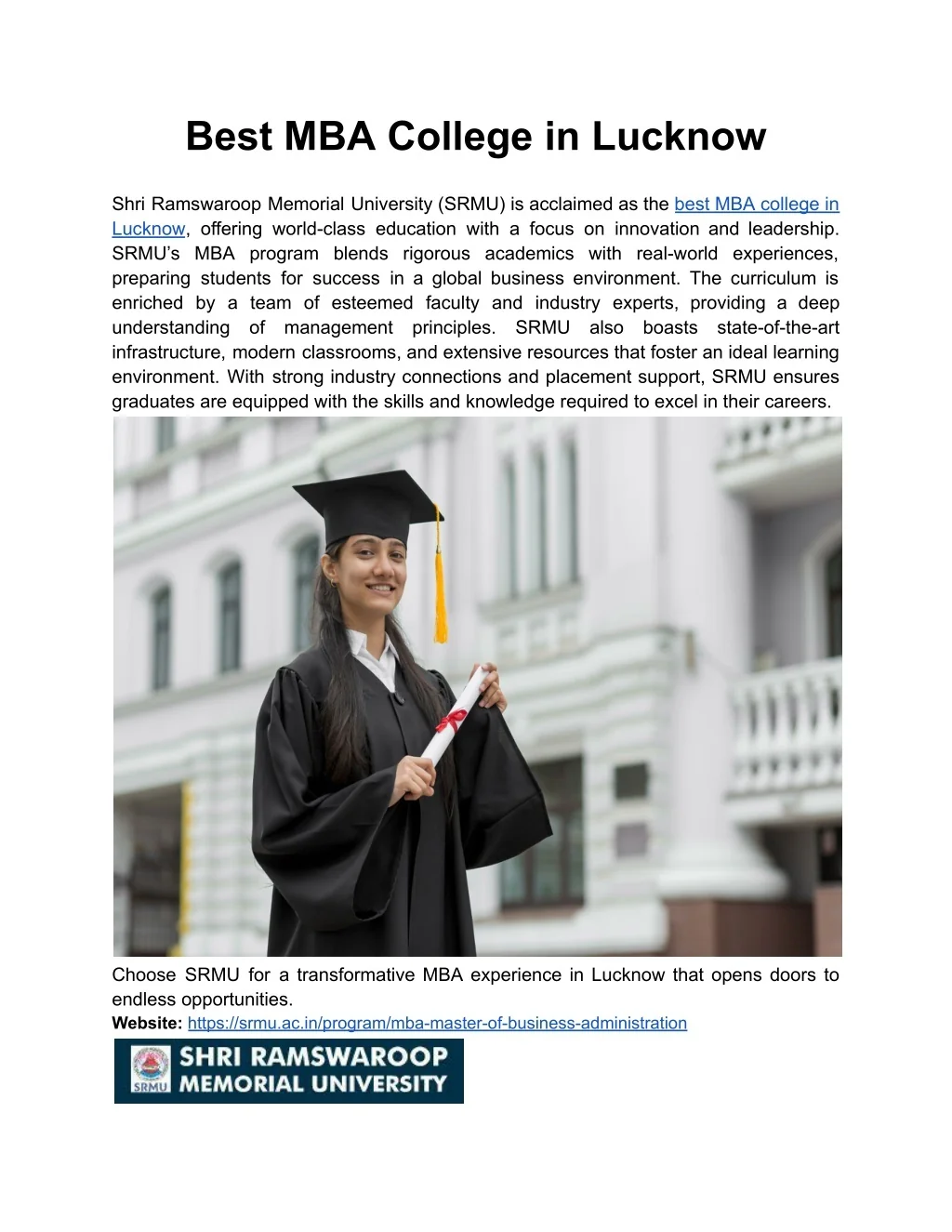 PPT - Best MBA College in Lucknow PowerPoint Presentation, free ...