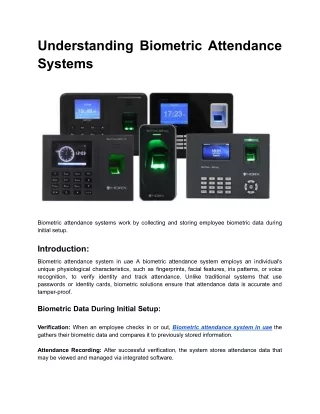 Understanding Biometric Attendance Systems