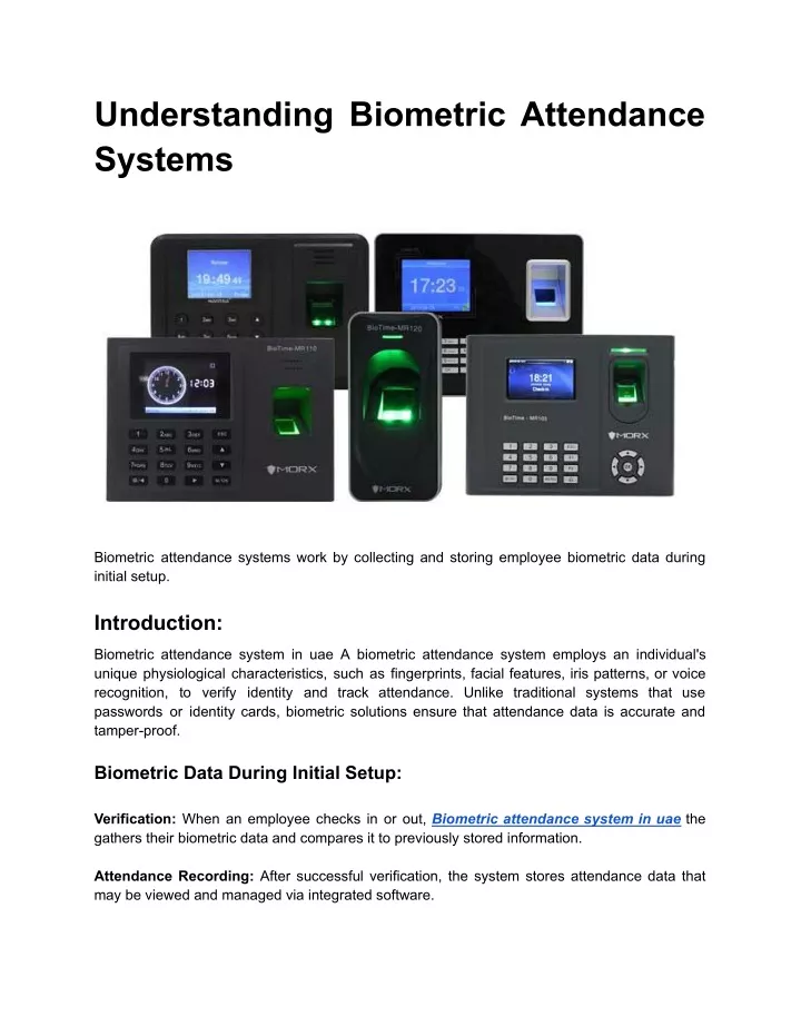 understanding biometric attendance systems