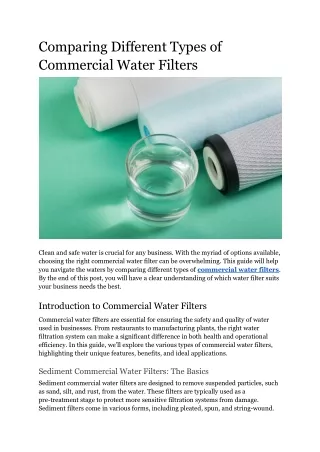 comparing different types of commercial water