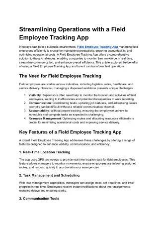 Field Employee Tracking App