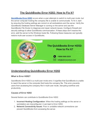 the quickbooks error h202 how to fix it