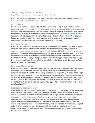talsical treating bronchiectasis naturally https