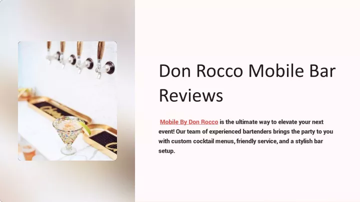 don rocco mobile bar reviews