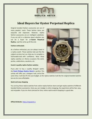 Ideal Buyers for Oyster Perpetual Replica