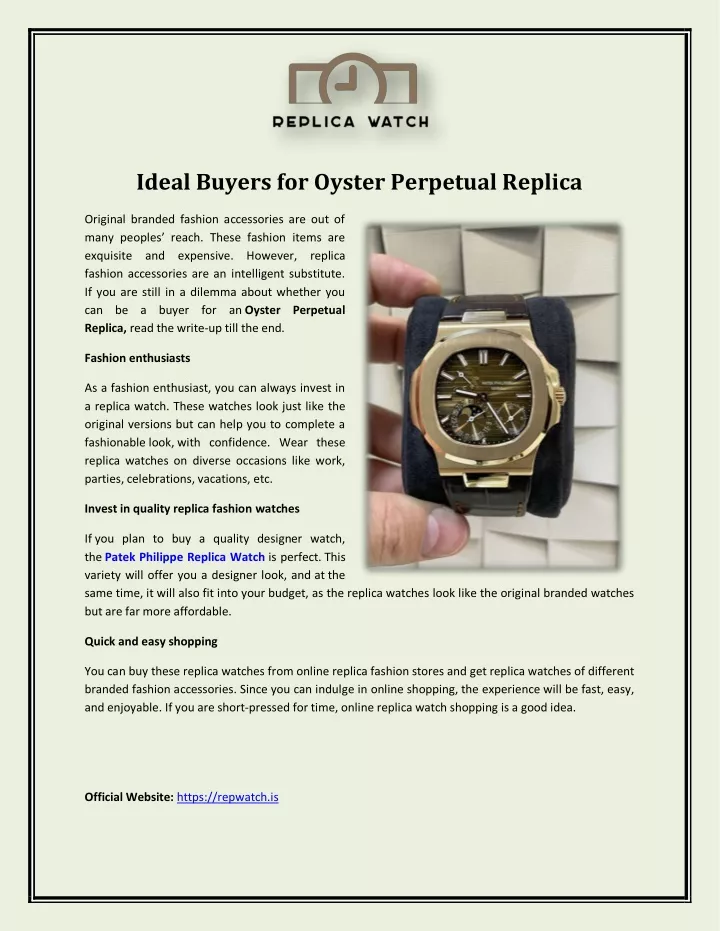 ideal buyers for oyster perpetual replica