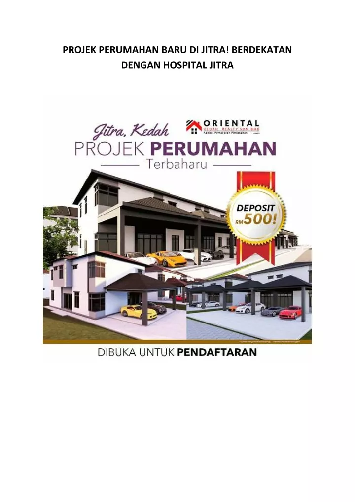 projek perumahan baru di jitra berdekatan dengan