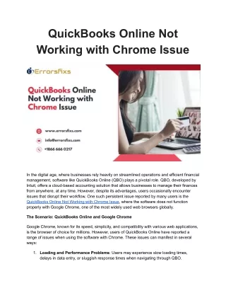 quickbooks online not working with chrome issue