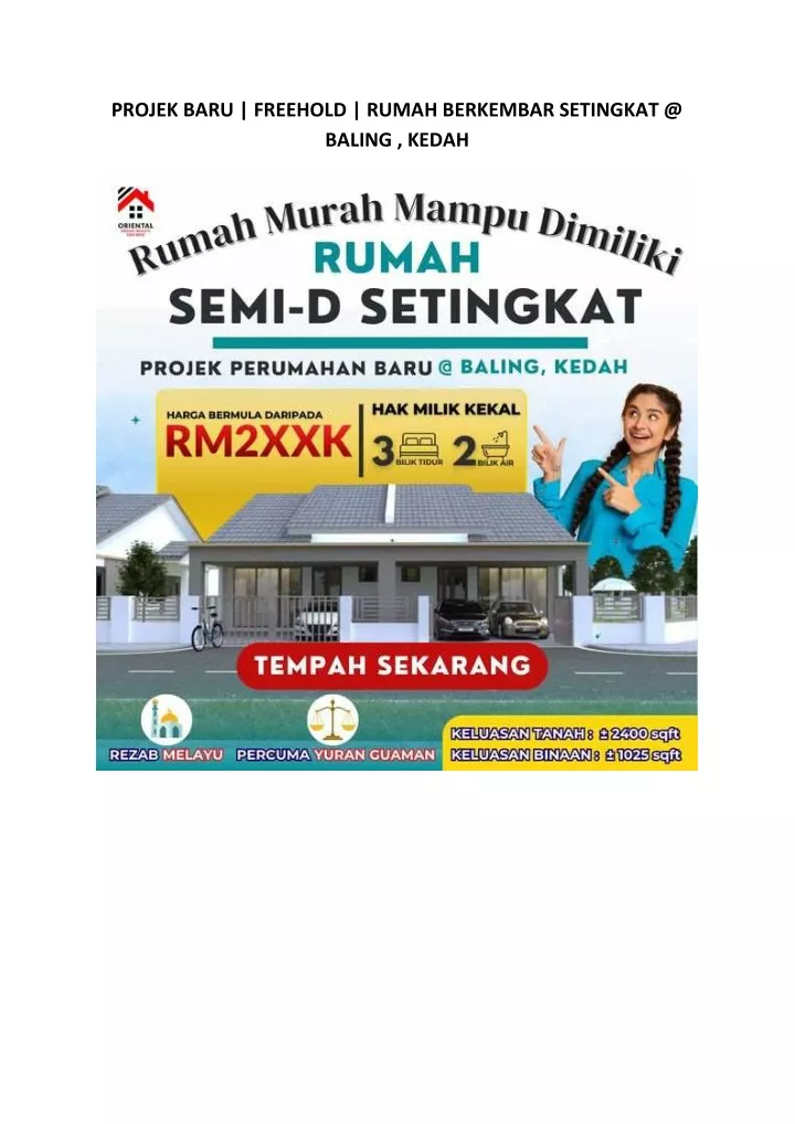 projek baru freehold rumah berkembar setingkat